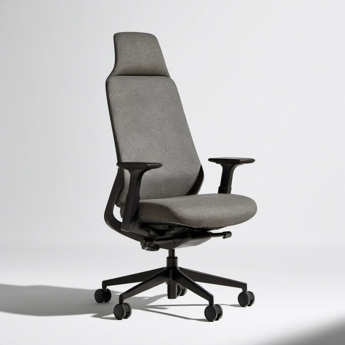 Ergonomiczne obrotowe krzesło biurowe z wysokim oparciem, szare/czarne, 68 x 68 x 116-126 cm